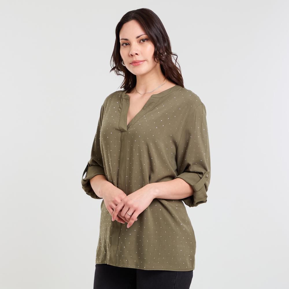 Blusa Manga 3/4 Cuello V Mujer Sexy Large image number 2.0