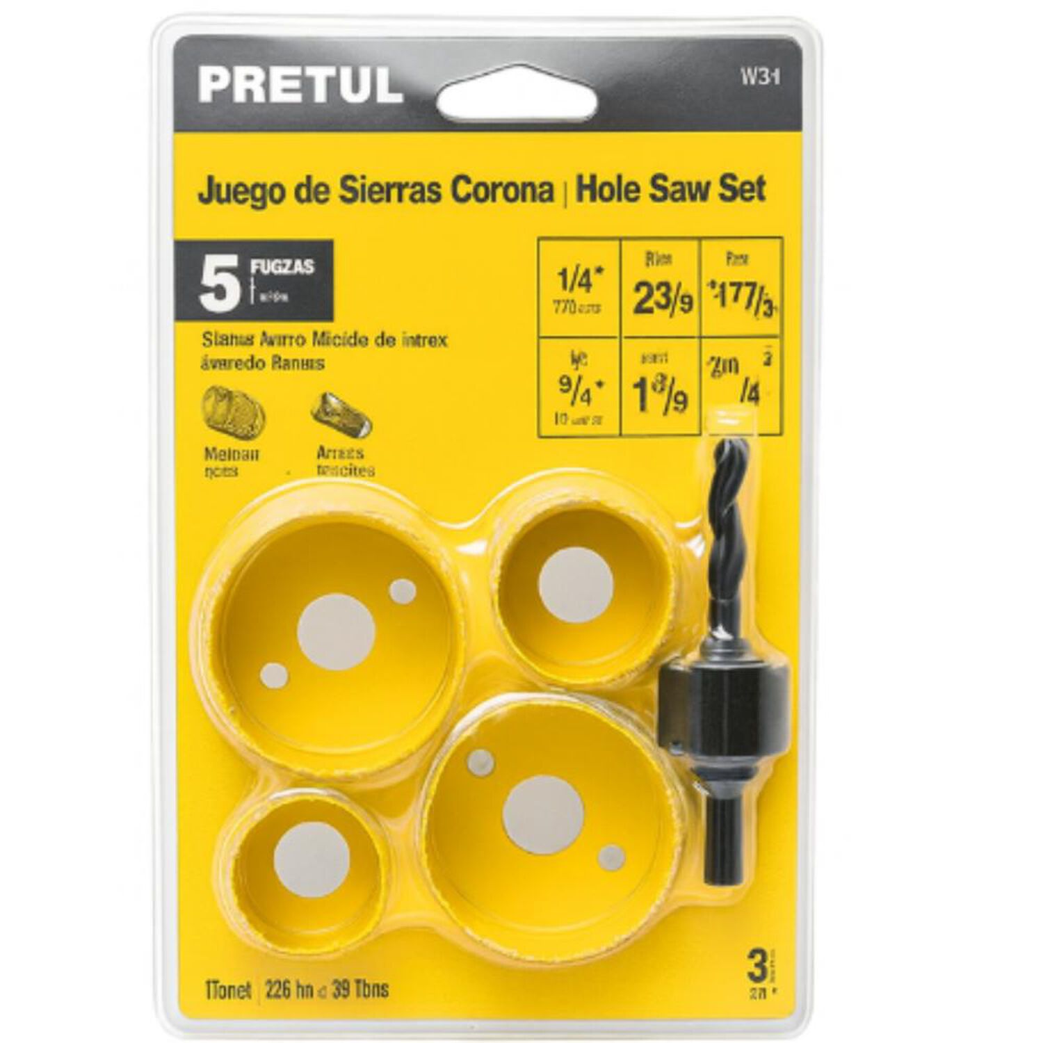 Sierra Copa 5 Piezas Para Instalar Cerraduras Pretul Kit-5p image number 1.0