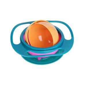 Plato Tazon Antivuelco Para Comidas De Bebes Azul Infantil