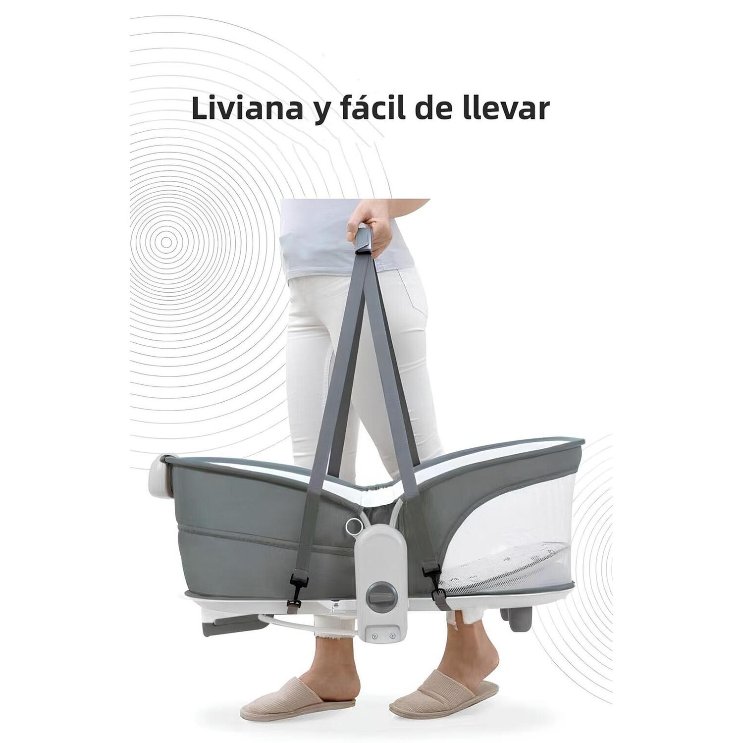 Cuna Mois&eacute;s Y Columpio Con Vibraci&oacute;n 2 En 1 Lubabycas Gris image number 11.0