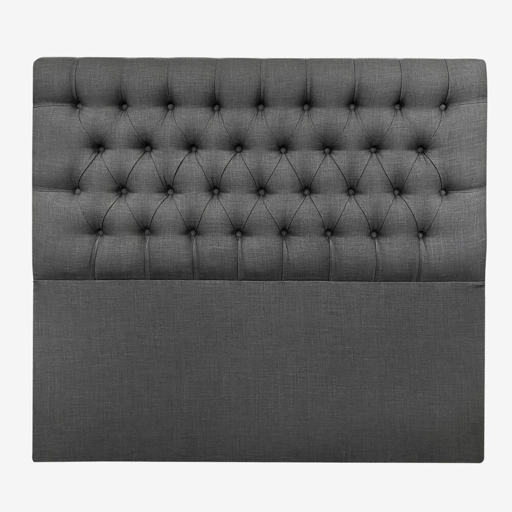 Respaldo De Cama Capitoné Premium Lino Grafito King image number 0.0