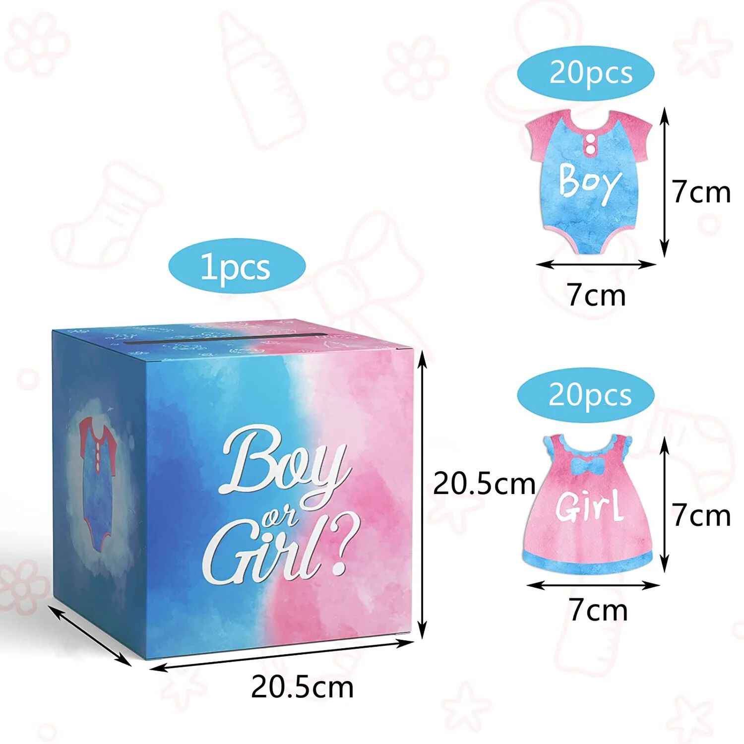 Caja Para Revelar G&eacute;nero Juegos De Votaci&oacute;n Baby Shower image number 2.0