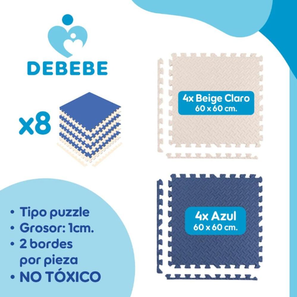 Alfombra De Juegos Infantil Eva 8 Pzas 10mm 60x60 Antigolpes image number 7.0