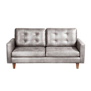 Sofa Napoles 3 Cuerpos Cuero Kentucky Gris