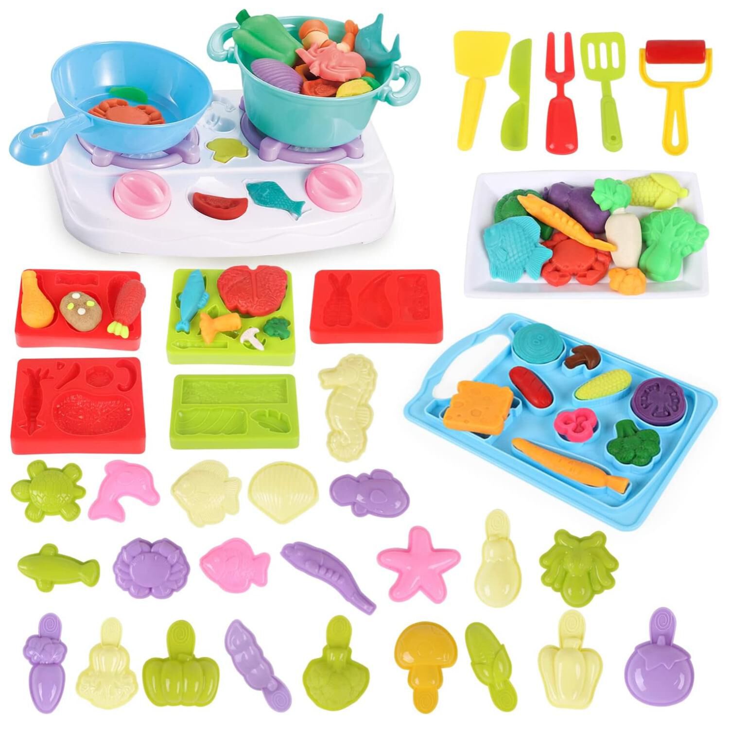 Juguete Set Plasticina Estufa Con Accesorios De Cocina Infnatil image number 1.0