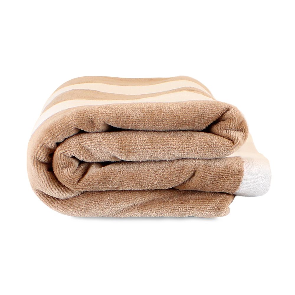 Toalla De Playa Nautica Home 100% Algod&oacute;n 163x81 Dise&ntilde;o Rayas Beige image number 4.0