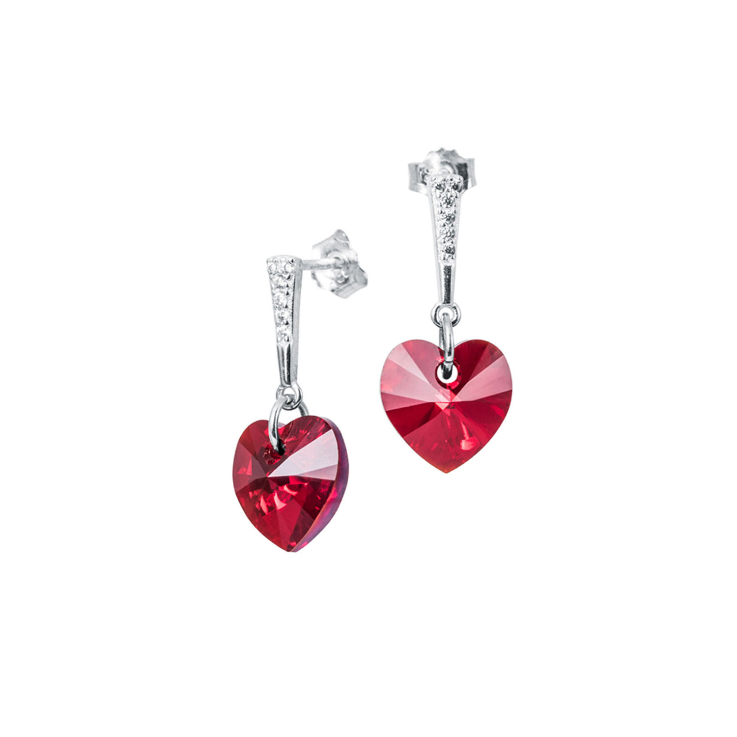 Aros Romance Con Cristal Genuino Siam Shimmer - Joyas Montero image number 0.0
