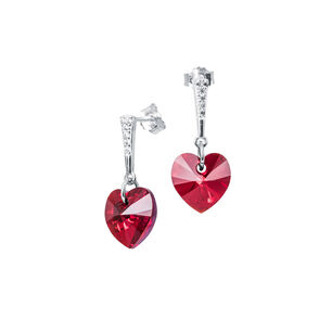Aros Romance Con Cristal Genuino Siam Shimmer - Joyas Montero