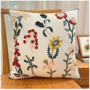 Funda De Coj&iacute;n Bordado Floral Mod19