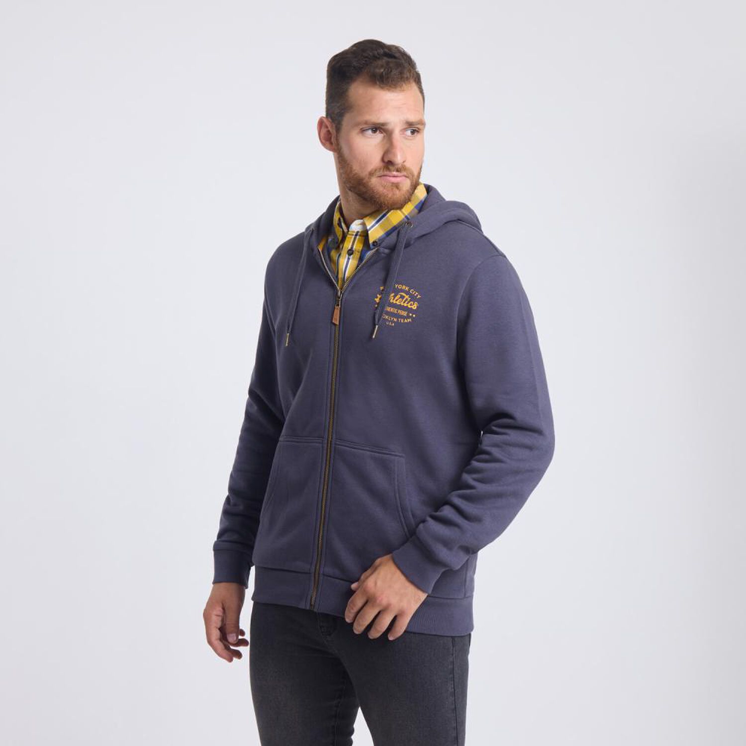 Poler&oacute;n Estampado Regular Cuello Redondo Con Capucha Hombre Peroe image number 2.0