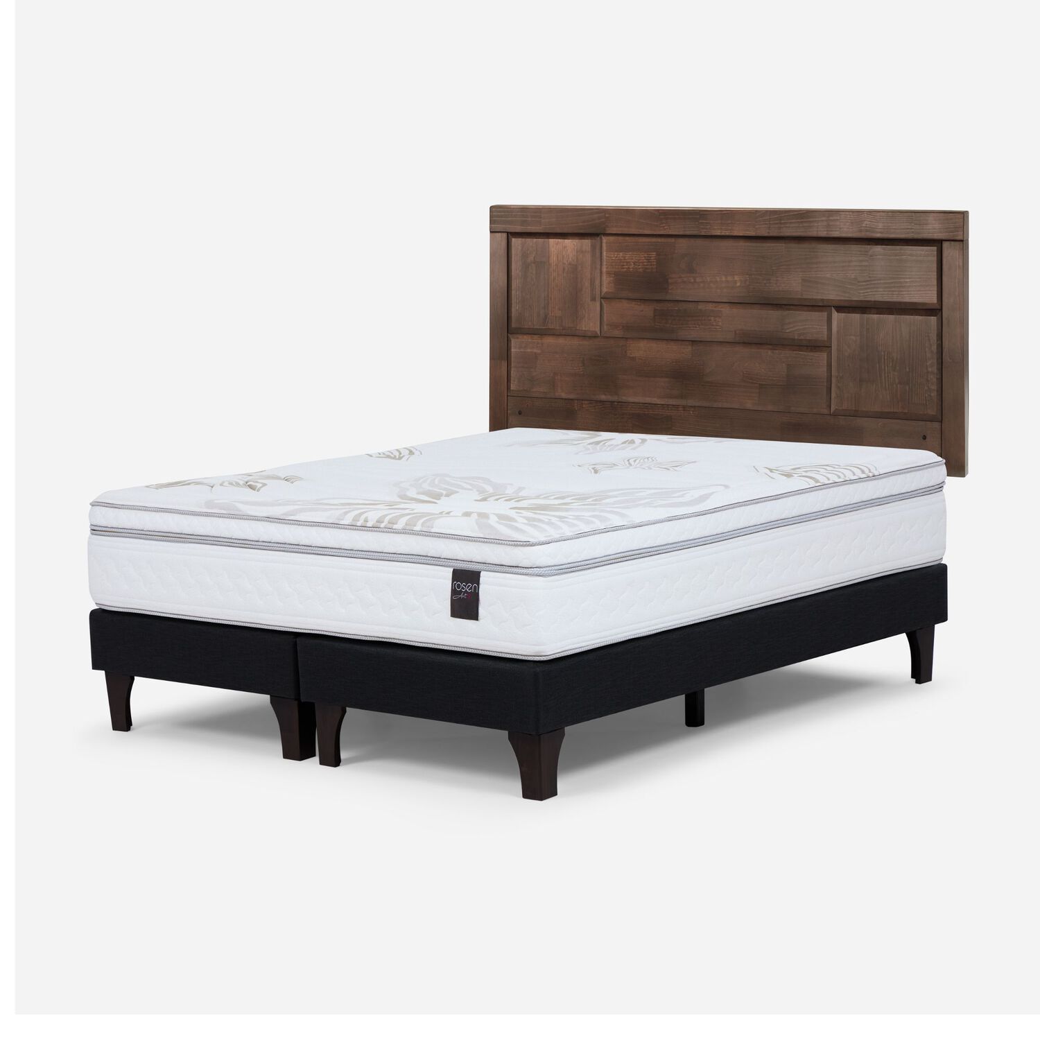 Cama Europea Rosen Art 4 + Respaldo Dolce / 2 Plazas / Base Normal + Respaldo image number 1.0
