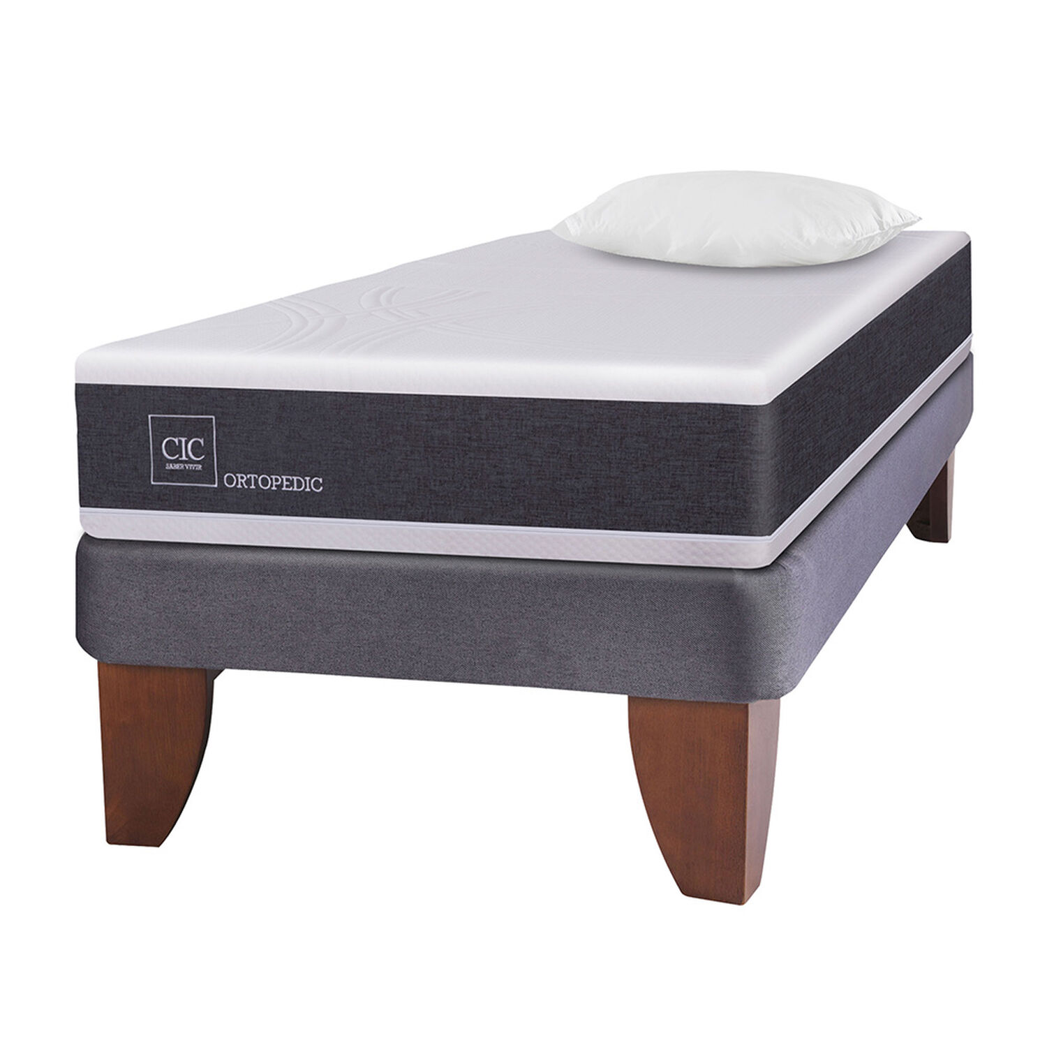 Cama Europea Cic New Ortopedic / 1 Plaza / Base Normal + Almohada image number 0.0