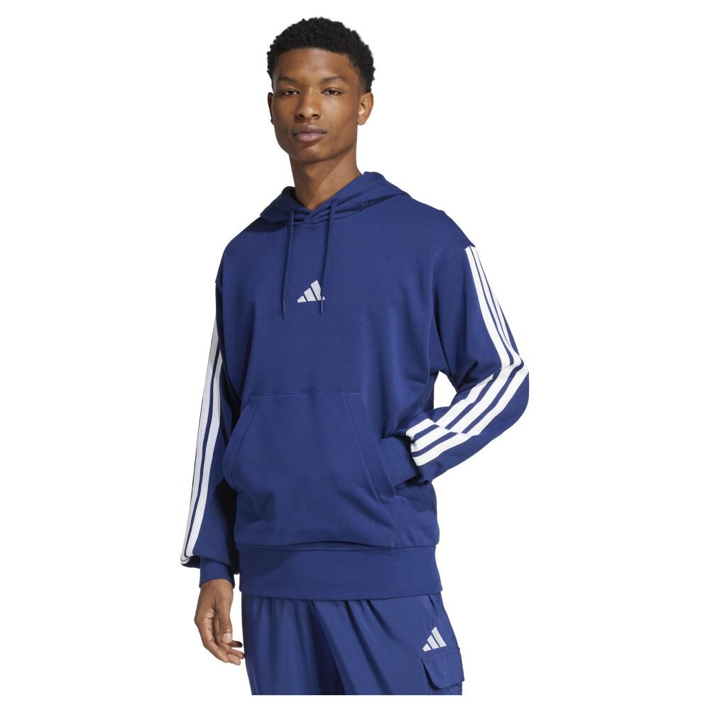 Polerón Con Capucha Hombre Essentials 3 Tiras Felpa Francesa Adidas image number 1.0