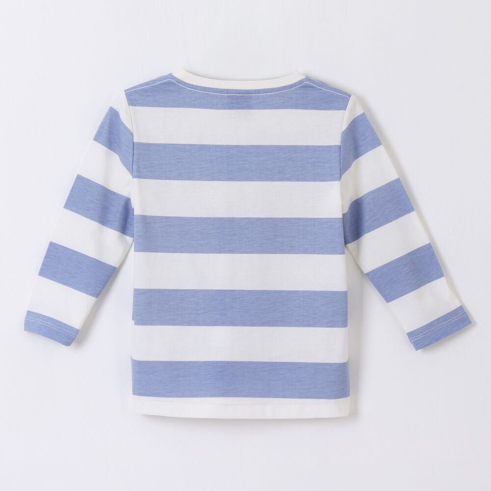 Polera Manga Larga Ni&ntilde;o Rayas Mickey Mouse Azul Disney image number 1.0