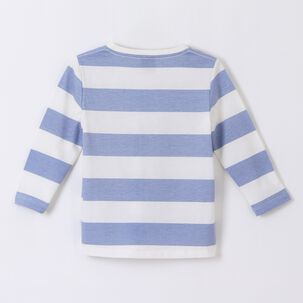 Polera Manga Larga Ni&ntilde;o Rayas Mickey Mouse Azul Disney