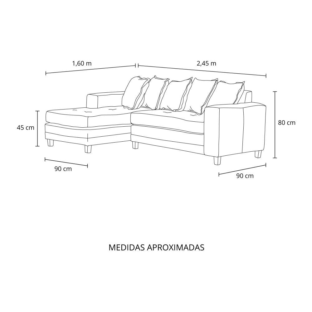 Sof&aacute; Seccional Izquierdo Living Factory Milan / 4 Cuerpos image number 8.0
