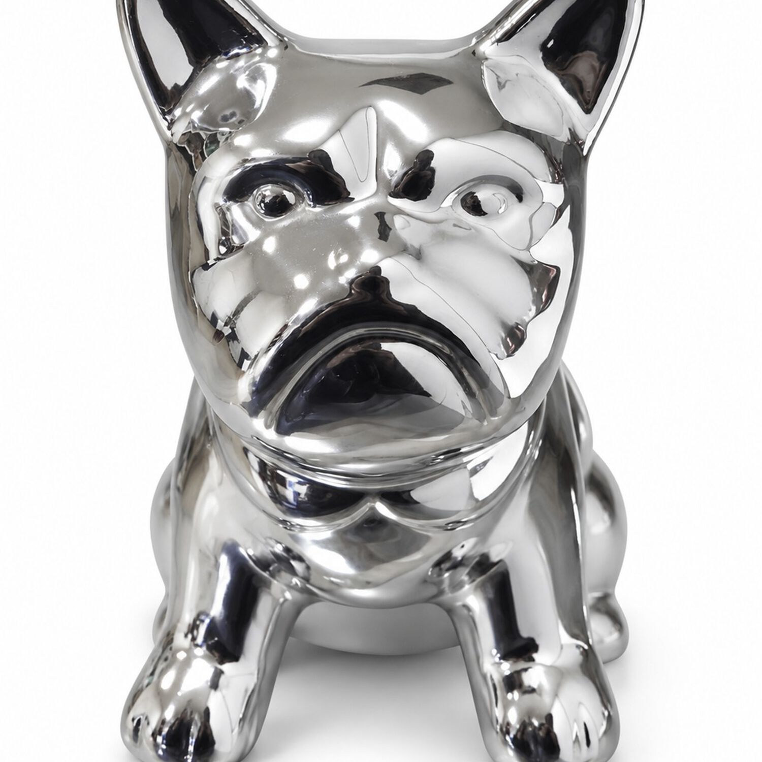 Perrito Decorativo Bulldog Franc&eacute;s Porcelana Figura Adorno De Repisa 12,5 Cm Plateado Brillante image number 5.0