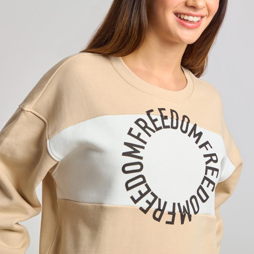 Poler&oacute;n Oversize Cuello Redondo Mujer Freedom image number 4.0