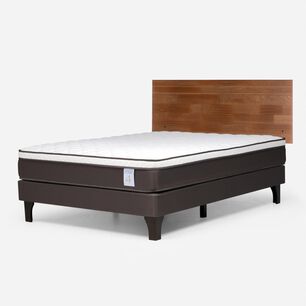 Cama Europea Rosen New Style 4 Plus / 2 Plazas / Base Normal + Respaldo Tabor Caramelo