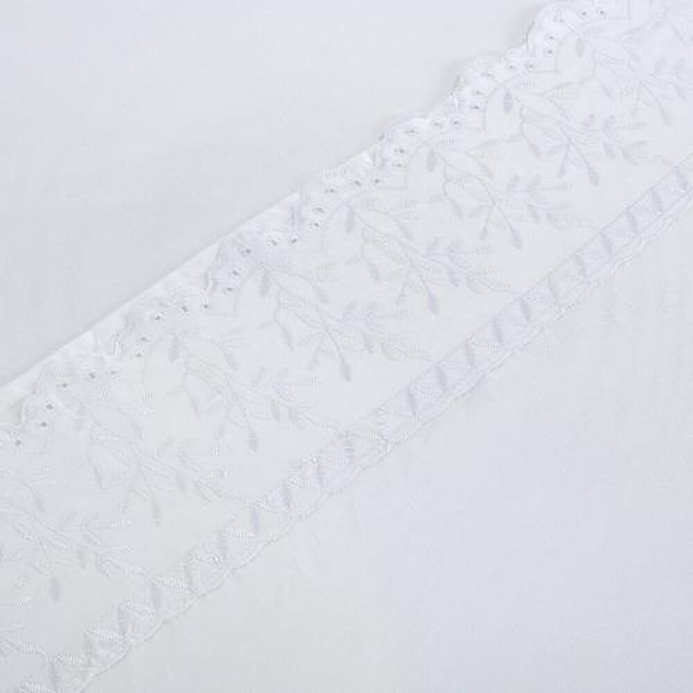 Sabana Andes Microfibra Broderie Blanco 2 Plaza image number 1.0