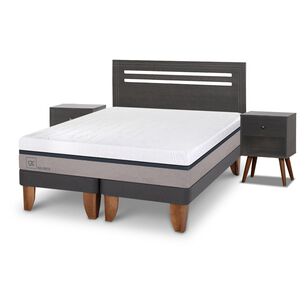 Cama Europea Cic Balance / 2 Plazas / Base Dividida + Set De Maderas