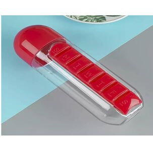 Botella De Agua Pastillero Rojo Organizador Pastilleros