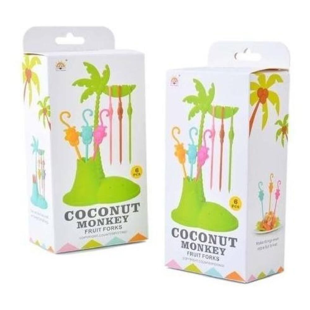 Tenedor Pinchos Para Frutas Palmera Monos Kawaii image number 2.0