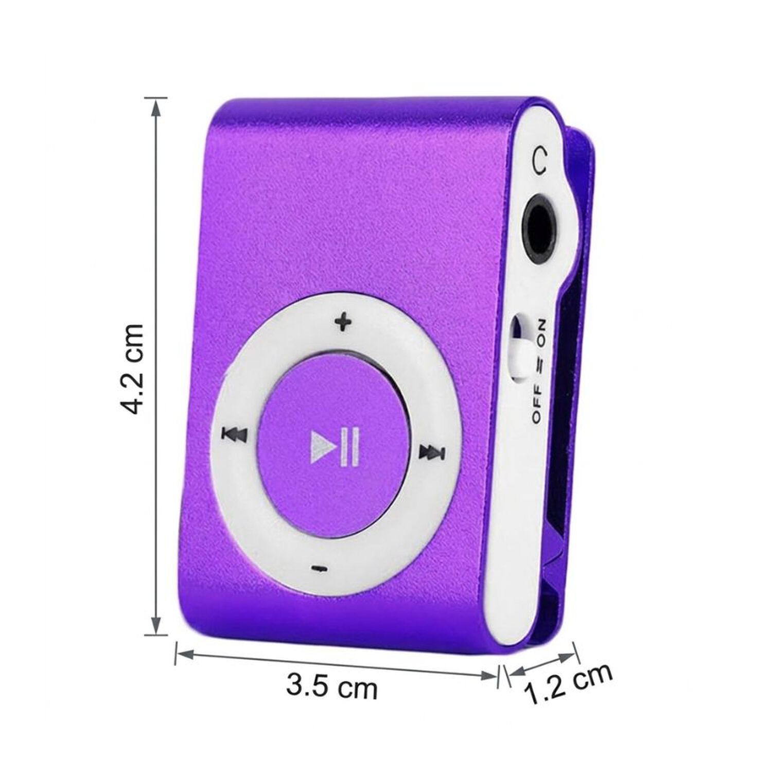 Mini Reproductor Mp3 Clip Estilo Shuffle Sin Pantalla Morado image number 4.0