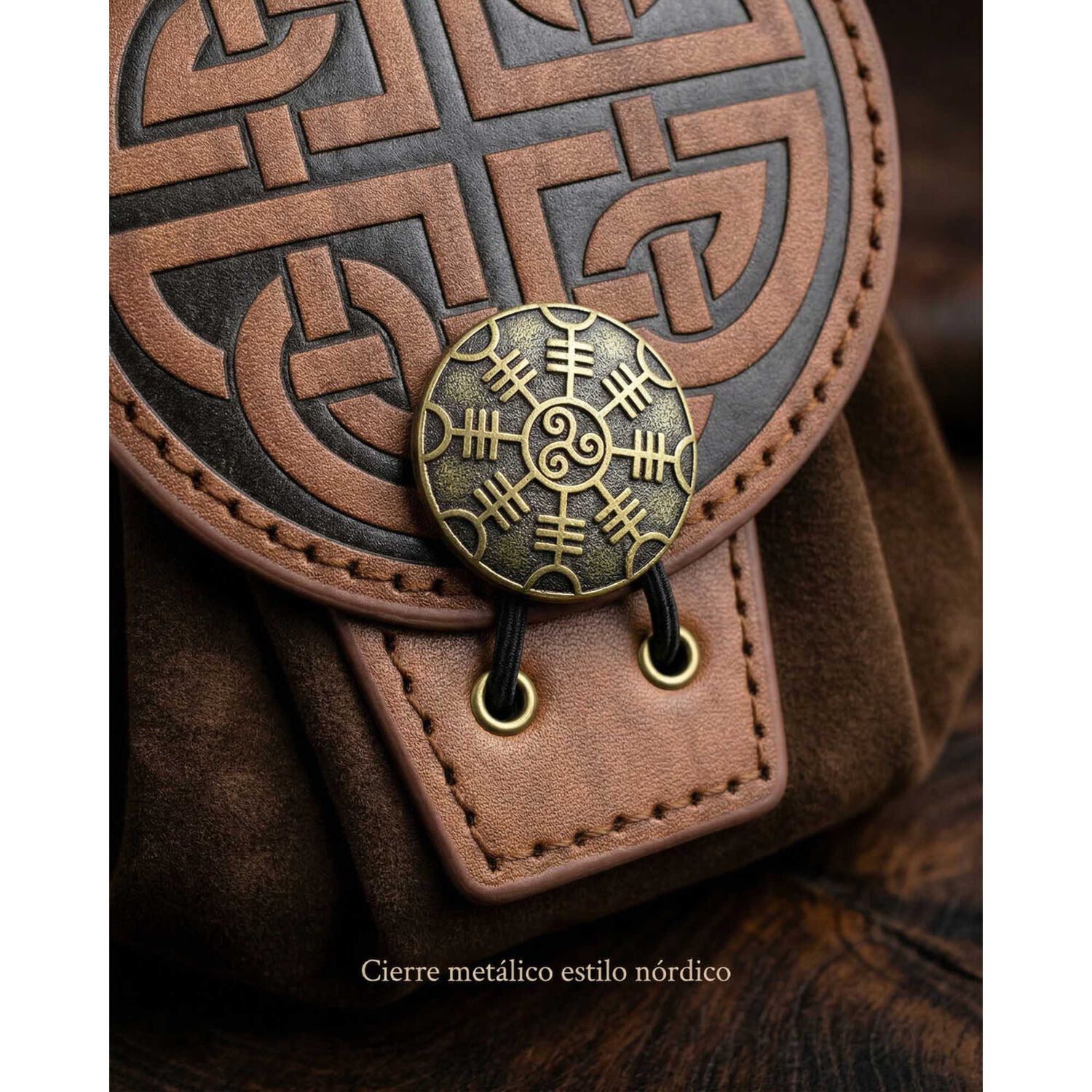 Bolso Medieval Para Cintur&oacute;n Con Broche N&oacute;rdico Vikingo image number 3.0