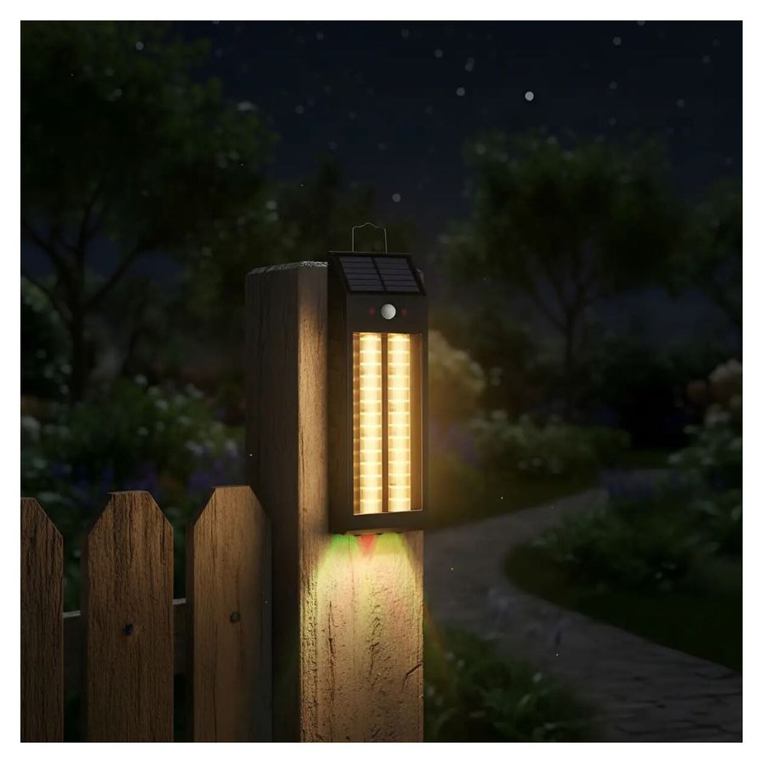 Lampara Solar Pared Exterior Con Sensor Movimiento image number 2.0