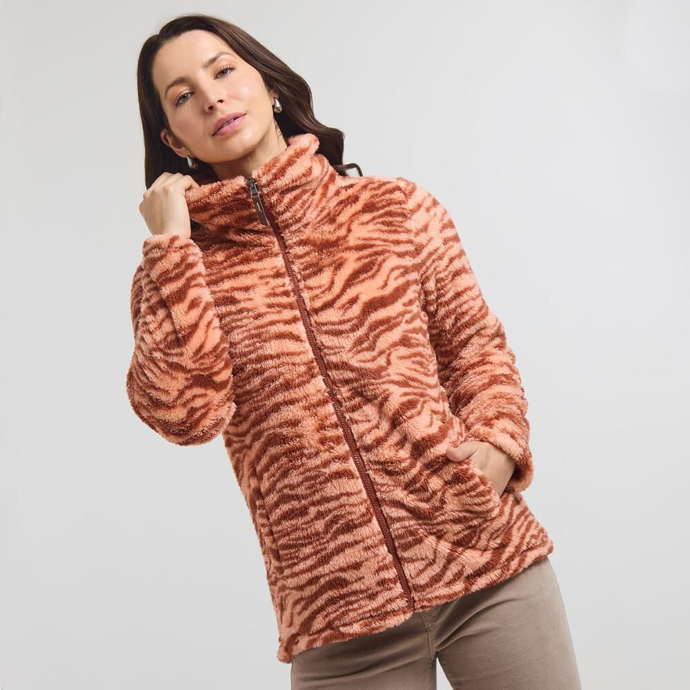 Polerón Print Polar Fleece Regular Cuello Alto Mujer Geeps image number 0.0