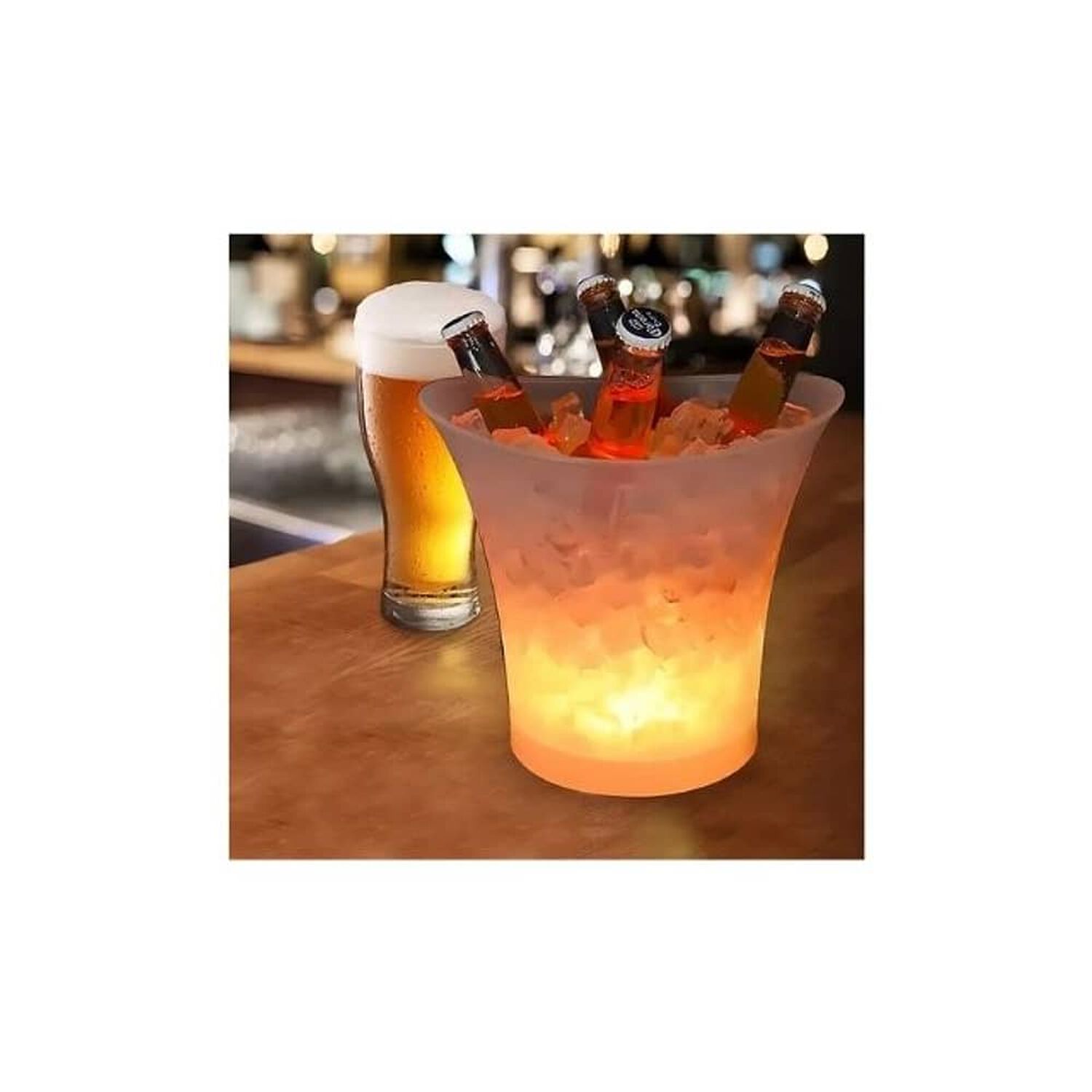 Hielera Con Luz Led Enfriador Botellas Cerveza Vinos Fiesta Color Rgb image number 1.0