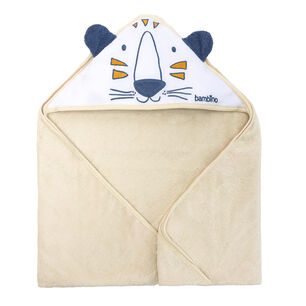 Toalla Con Capucha Beige Tigre Ni&ntilde;o