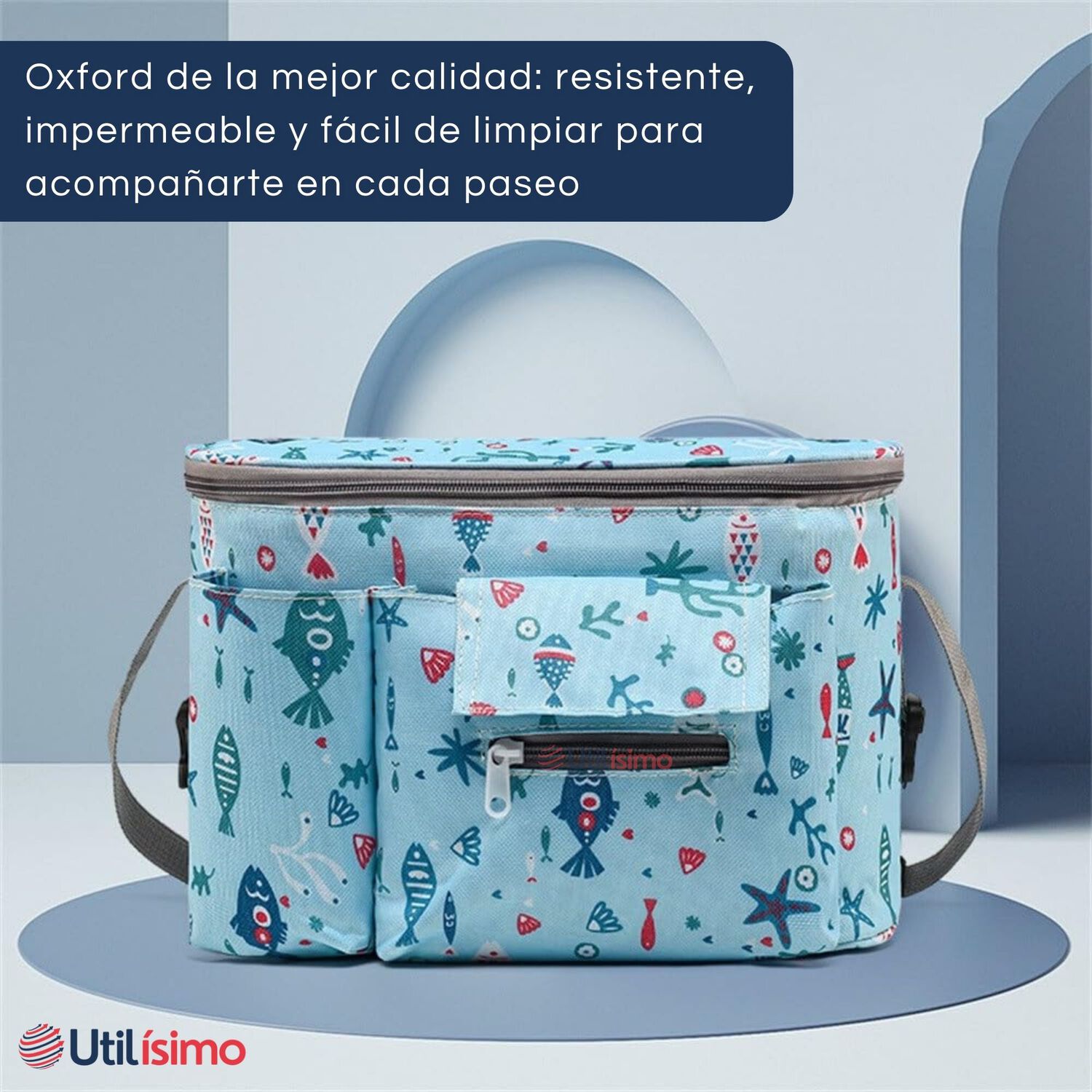 Bolso Maternal Mochila Para Coche Pa&ntilde;alera Beb&eacute; Azul Estrella image number 5.0