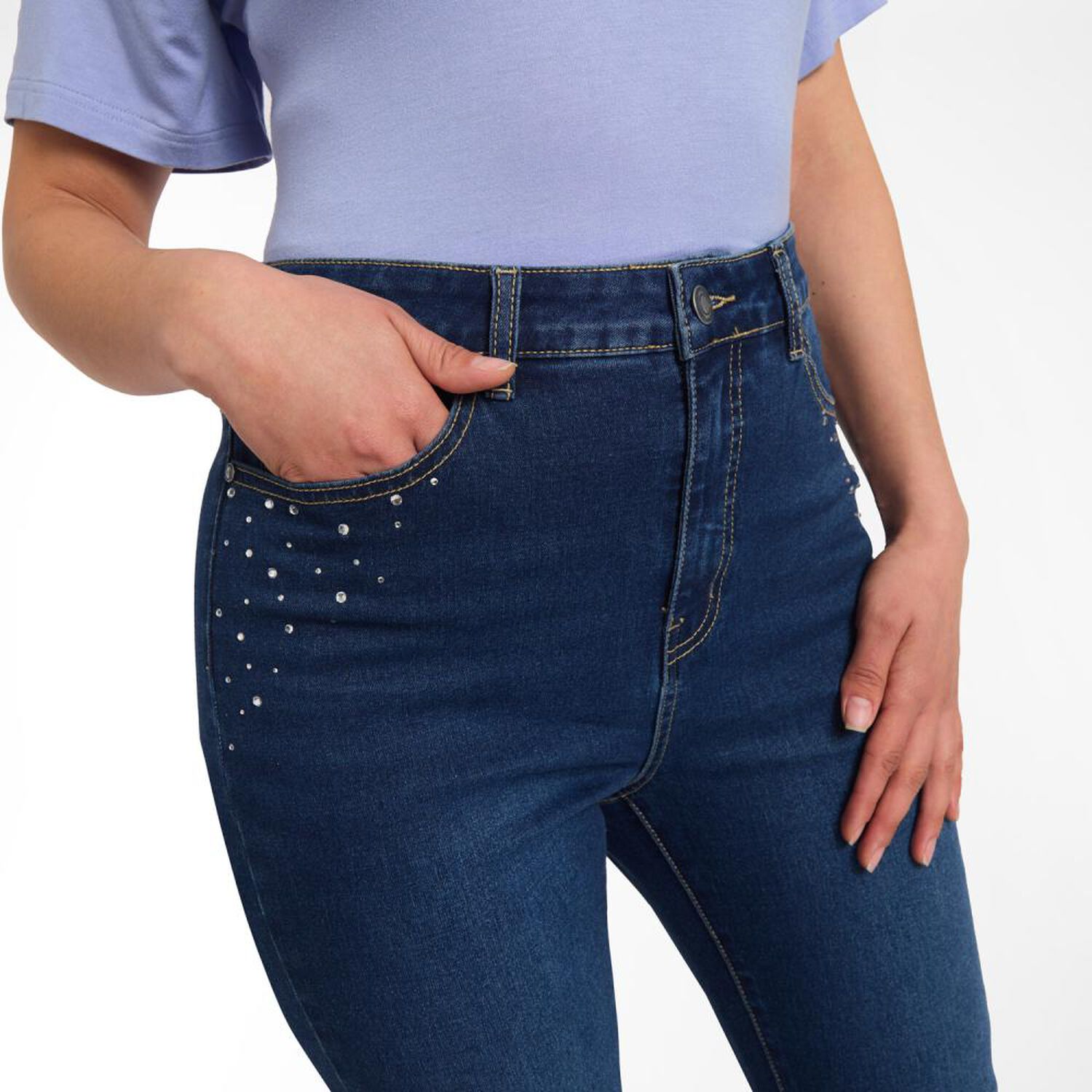 Jeans Tiro Alto Recto Mujer Sexy Large image number 4.0