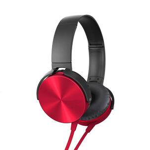 Audífono Plus Extra Bass Rojo Con Cable Premium