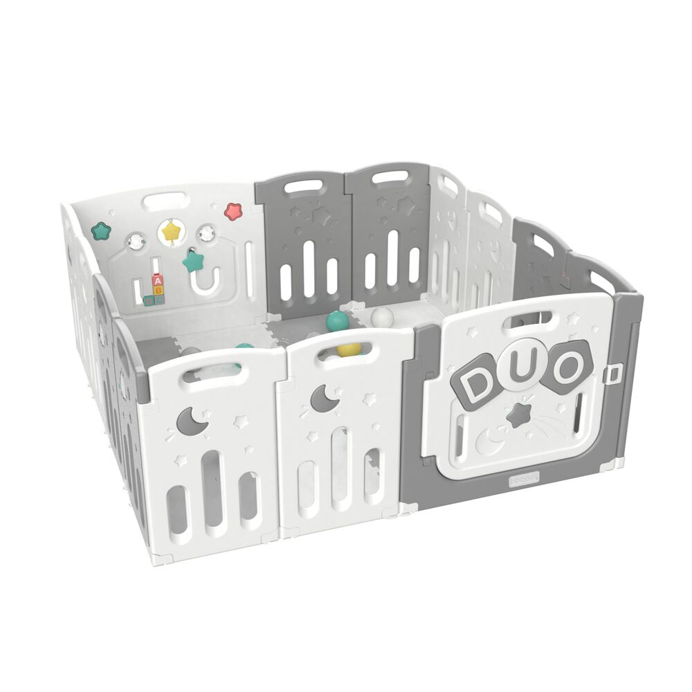 Corral Did&aacute;ctico De Juegos Duo Grey + Alfombra + Pelotas image number 0.0