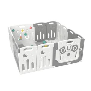 Corral Did&aacute;ctico De Juegos Duo Grey + Alfombra + Pelotas