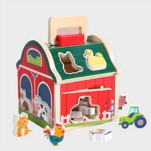 Juguete Encaje Granja Animales De Madera Did&aacute;ctico Ni&ntilde;os