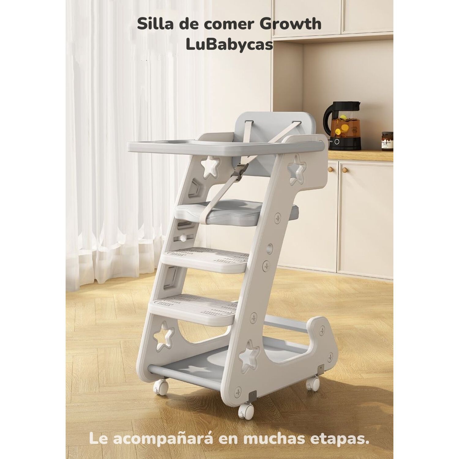 Silla De Comer Multifuncional Growth Gris Lubabycas image number 3.0