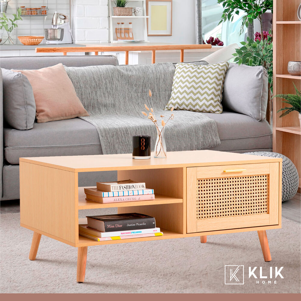 Mesa De Centro Con Rattan Y Madera Mdf image number 7.0