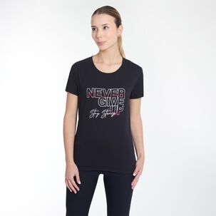 Polera Deportiva Manga Corta Estampado Mujer Wetland