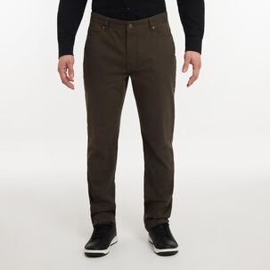 Pantalón Liso Tiro Medio Slim Hombre Az Black