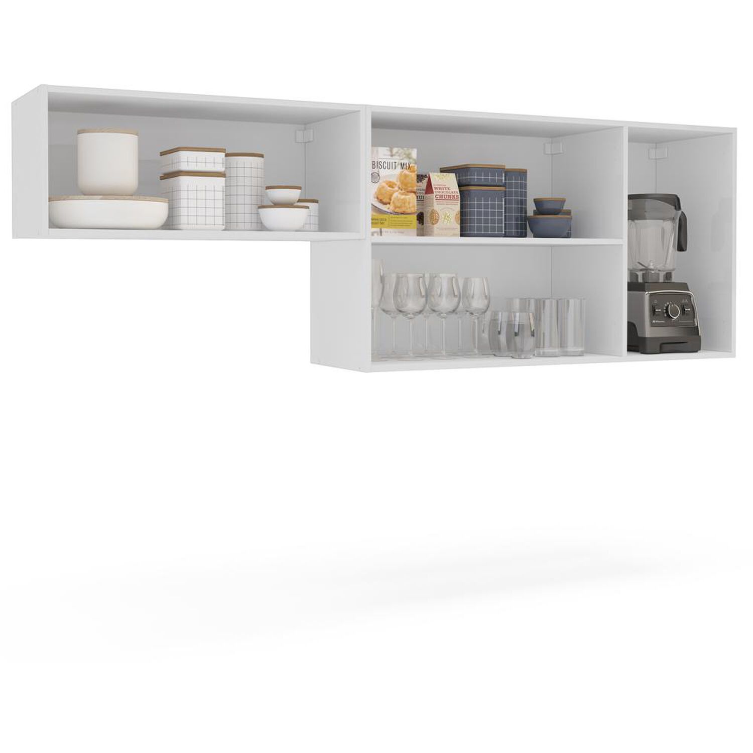 Mueble De Cocina Aereo Perola Vekkahome 4 Puertas Blanco/caf&eacute; image number 1.0