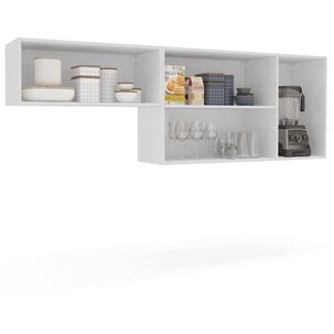 Mueble De Cocina Aereo Perola Vekkahome 4 Puertas Blanco/caf&eacute;