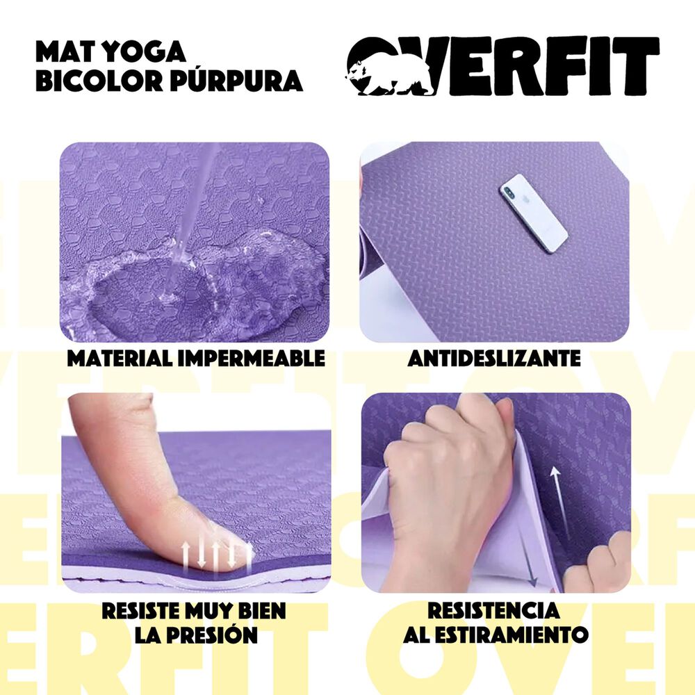 Mat Yoga Tpe 6mm Overfit Alfombra Alfombra Pilates Bicolor image number 3.0