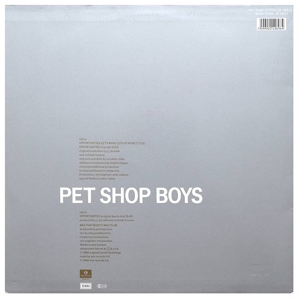 Pet Shop Boys - Opportunities (let's Make Lots Of Money) | 12" Maxi Single Usado image number 1.0