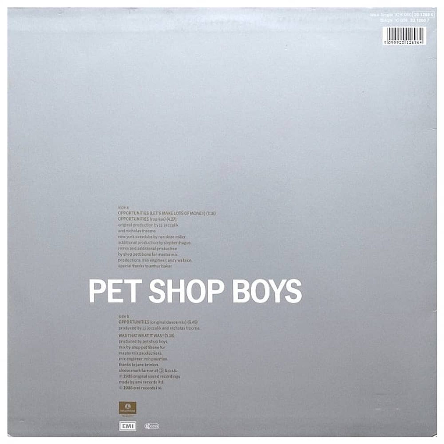 Pet Shop Boys - Opportunities (let's Make Lots Of Money) | 12" Maxi Single Usado image number 1.0