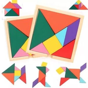 Tangrama 11x11 Cm Juego Madera Didáctico
