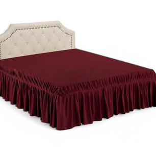 Faldon Para Cama De King Color Burdeo